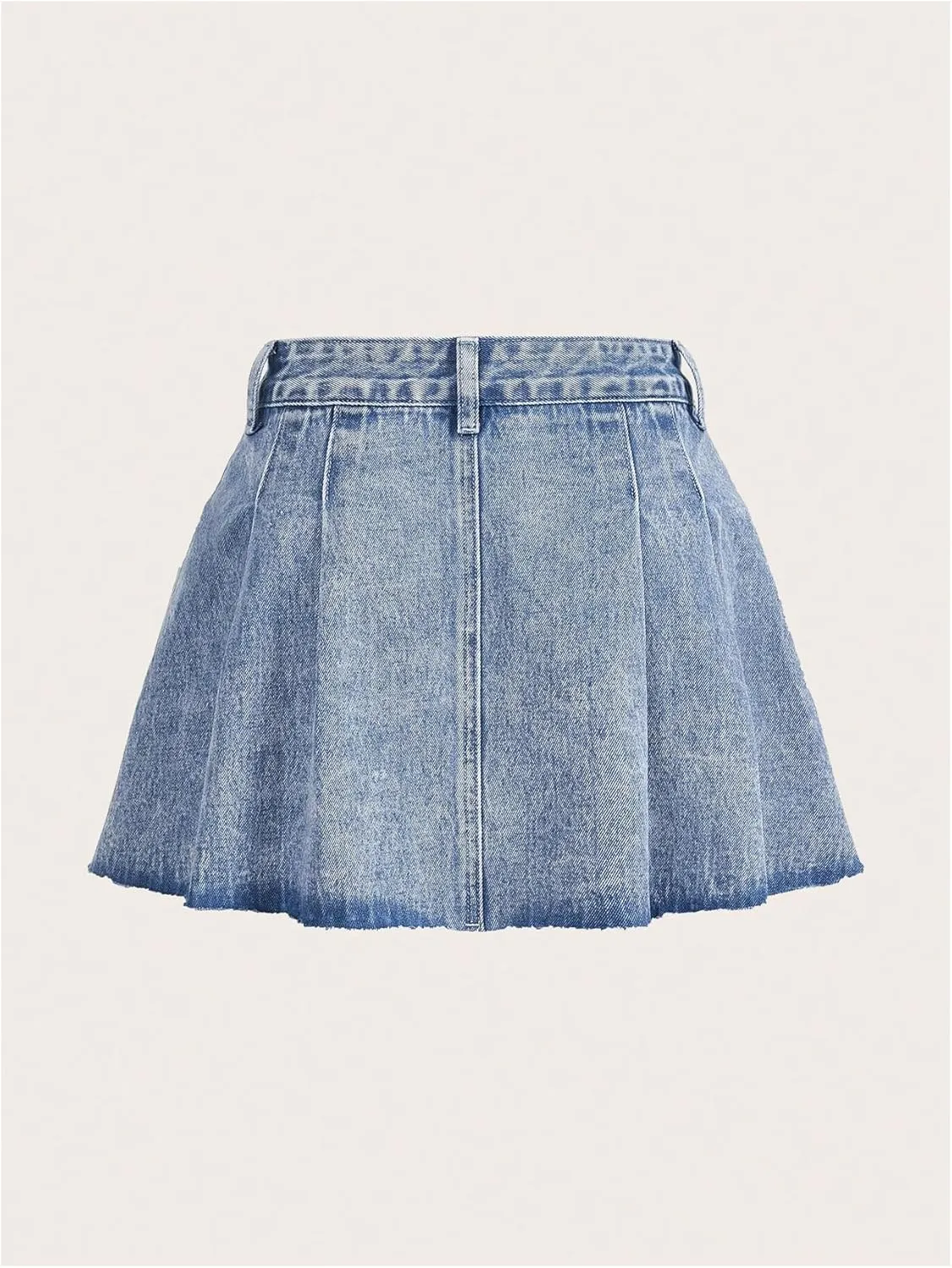 WDIRARA Women's Button Down High Waisted Denim Skirt Y2k Ruffle A Line Mini Skirts