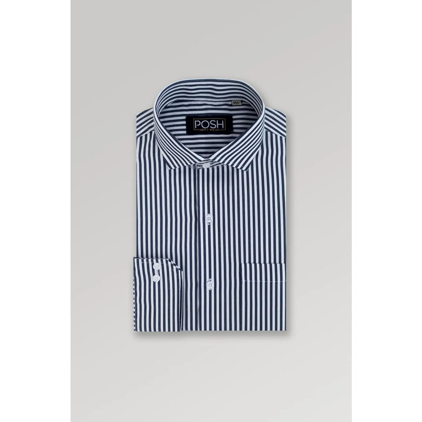 White Black Lining Slim Fit Shirt