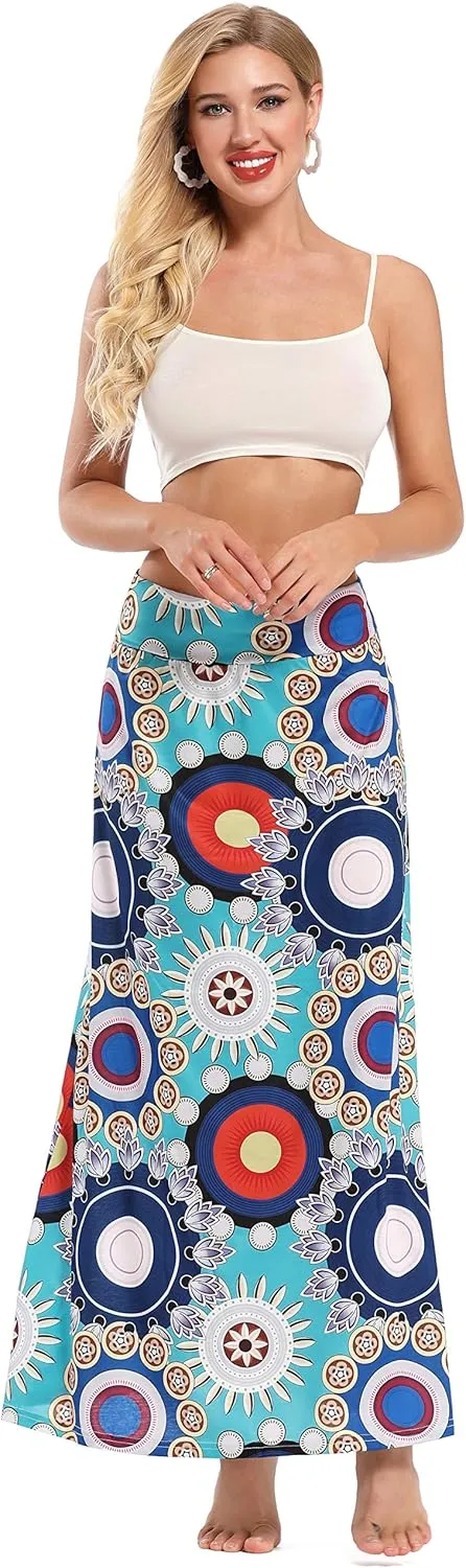 Women's Bohemian Print Long Maxi Skirt