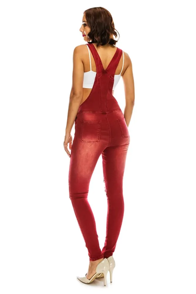 Women's Moto Denim Twill Overalls
