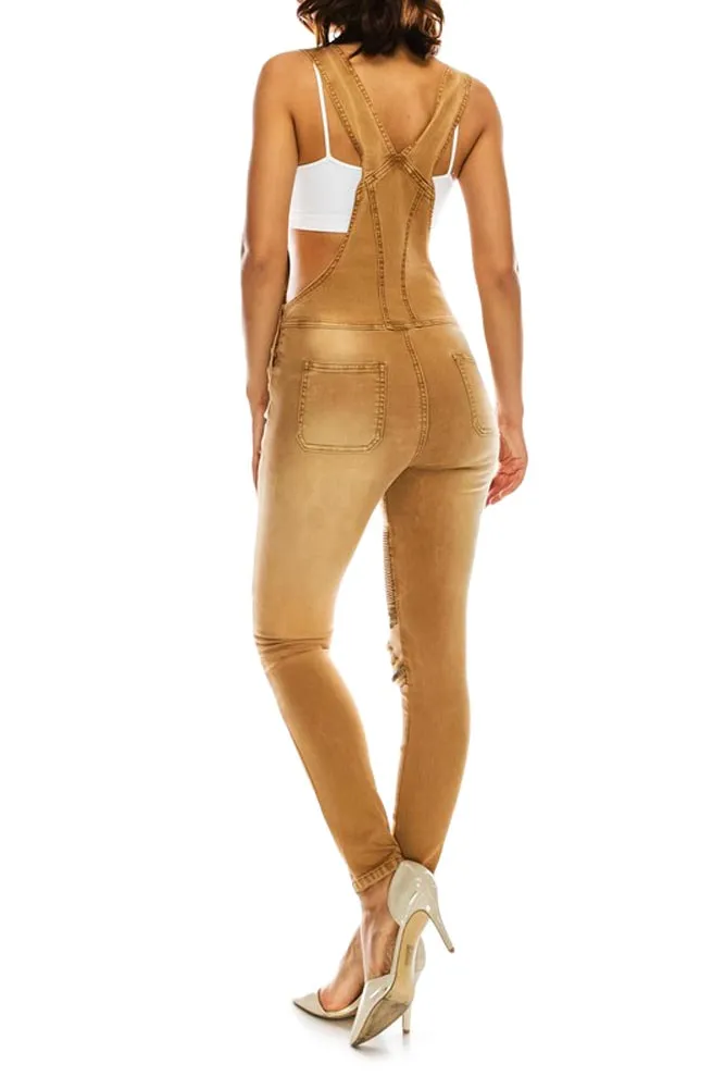 Women's Moto Denim Twill Overalls