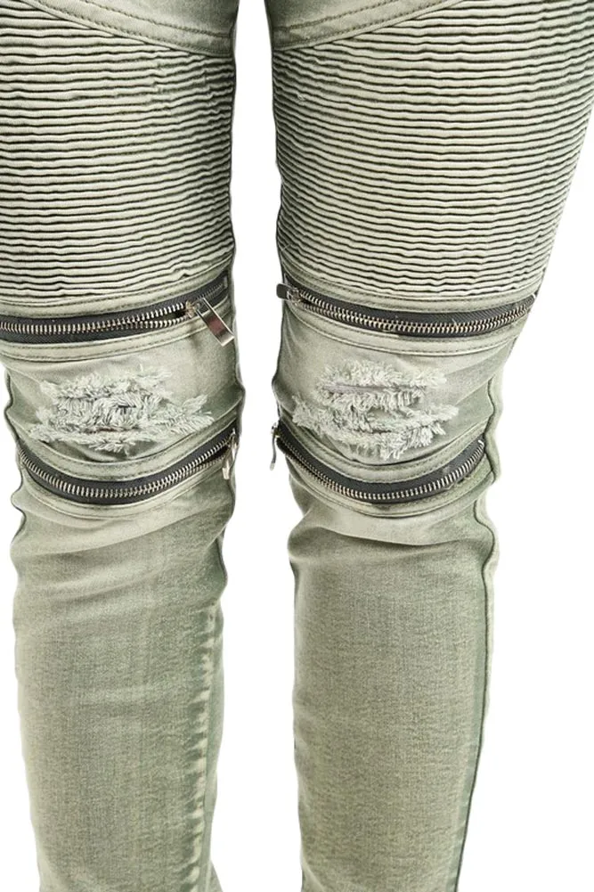 Women's Moto Denim Twill Overalls
