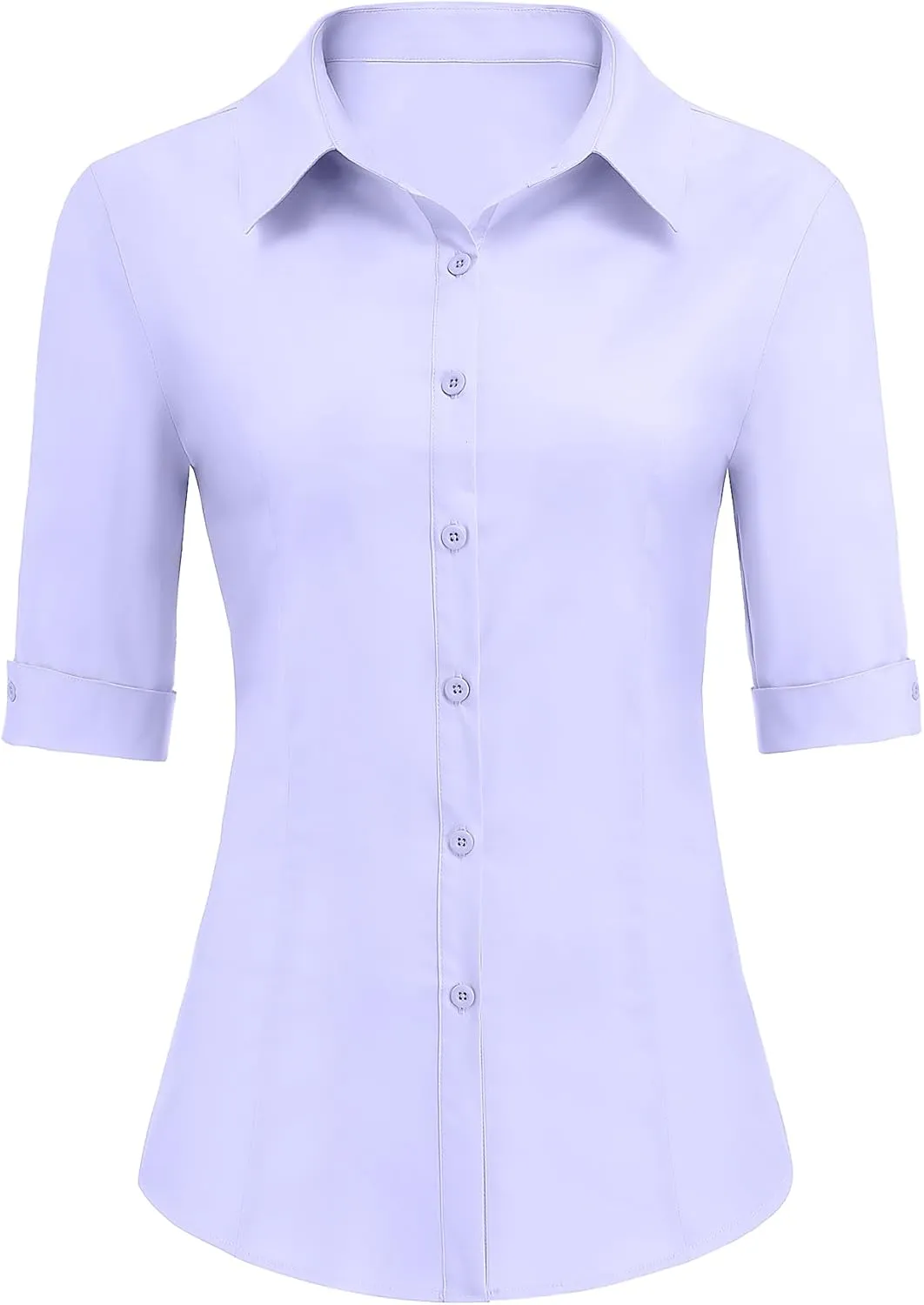 Zeagoo Womens Button Down Shirts 3/4 Sleeve Dress Blouses Business Casual Collared Oxford Tops